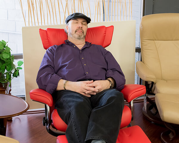 Mike Relaxing on Stressless Chair