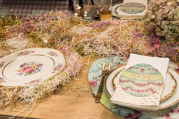 Glittery Tinsel as table decor